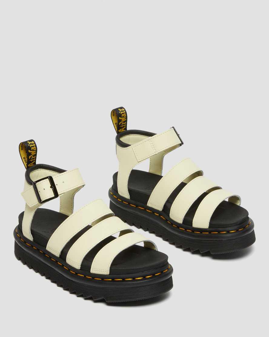 Dr Martens Blaire Hydro Deri Askılı Kadın Gladyatör Sandalet Kahverengi Krema  Türkiye |  71325-CGWL