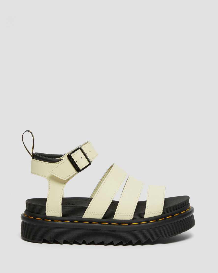 Dr Martens Blaire Hydro Deri Askılı Kadın Gladyatör Sandalet Kahverengi Krema  Türkiye |  71325-CGWL