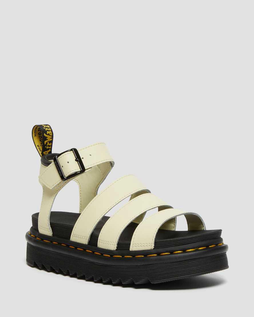 Dr Martens Blaire Hydro Deri Askılı Kadın Gladyatör Sandalet Kahverengi Krema  Türkiye |  71325-CGWL