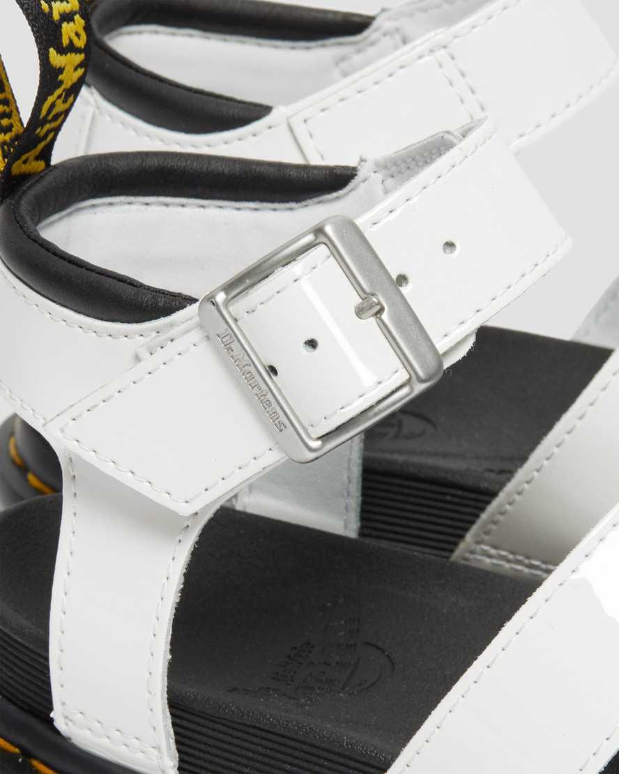 Dr Martens Blaire Rugan Deri Askılı Kadın Platform Sandalet Beyaz  Türkiye |  62508-BGQM