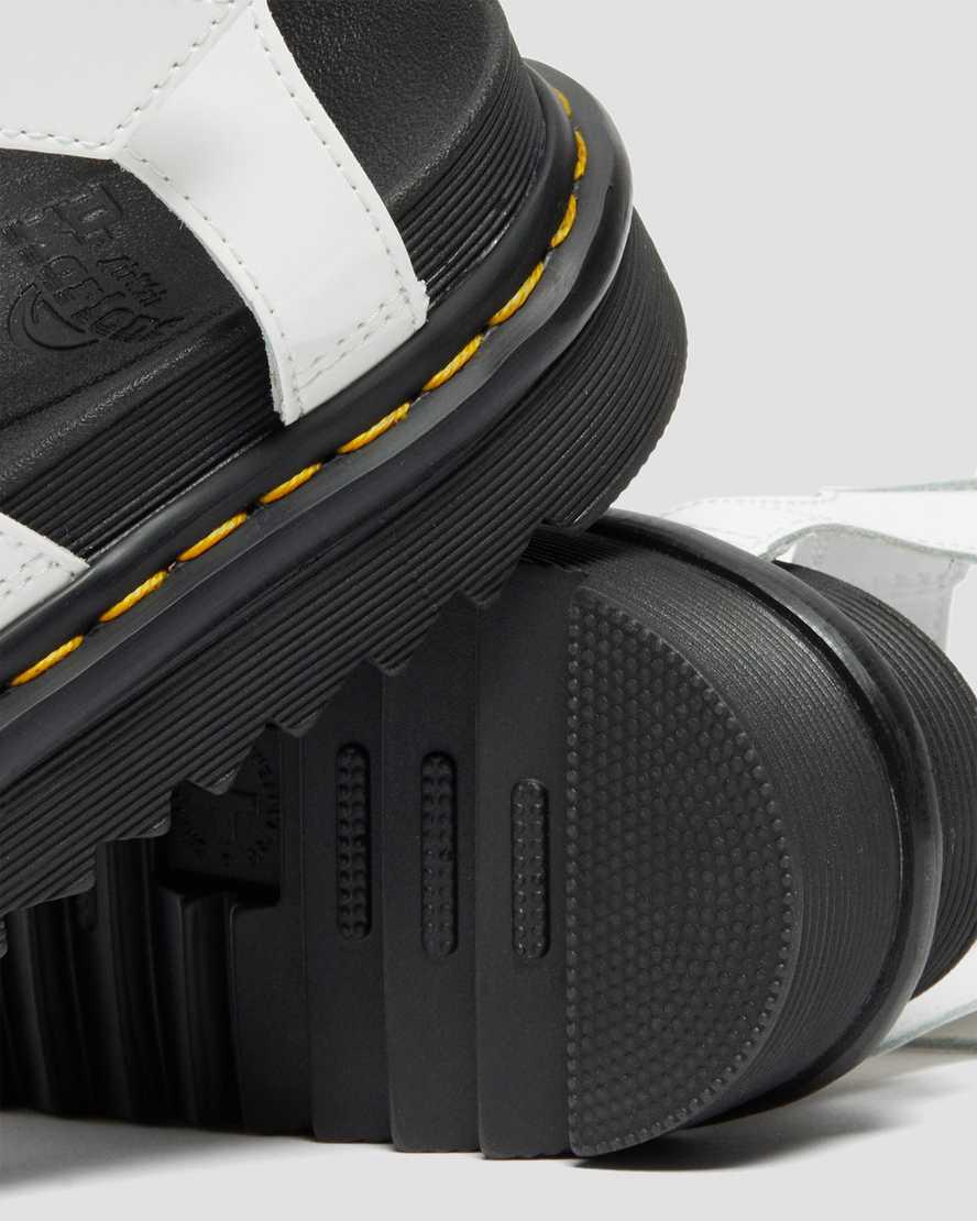 Dr Martens Blaire Rugan Deri Askılı Kadın Platform Sandalet Beyaz  Türkiye |  62508-BGQM