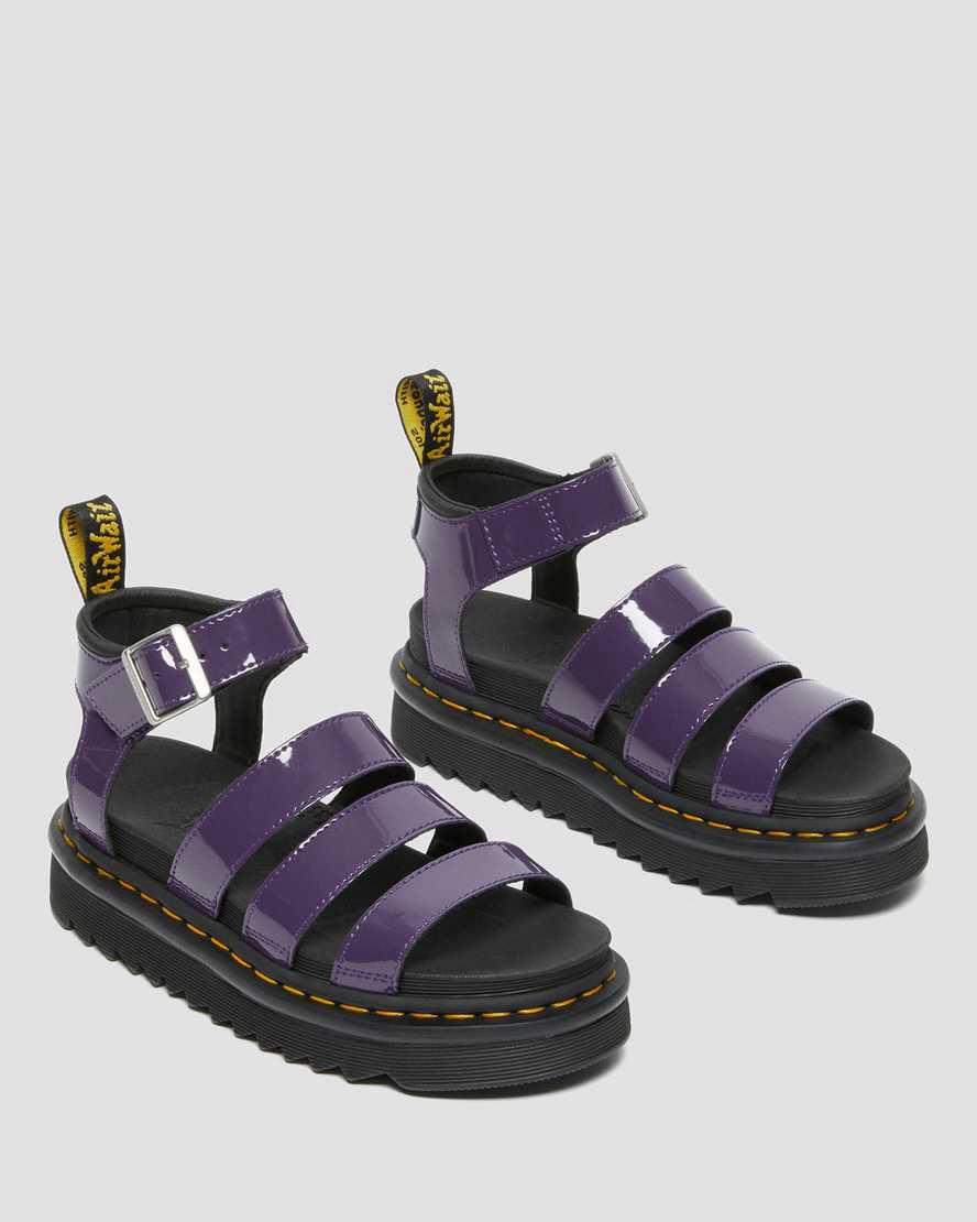 Dr Martens Blaire Rugan Deri Askılı Kadın Platform Sandalet Blackcurrant Lamper  Türkiye |  71952-ZLHD