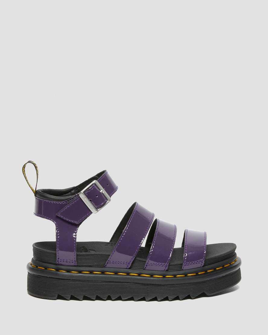 Dr Martens Blaire Rugan Deri Askılı Kadın Platform Sandalet Blackcurrant Lamper  Türkiye |  71952-ZLHD
