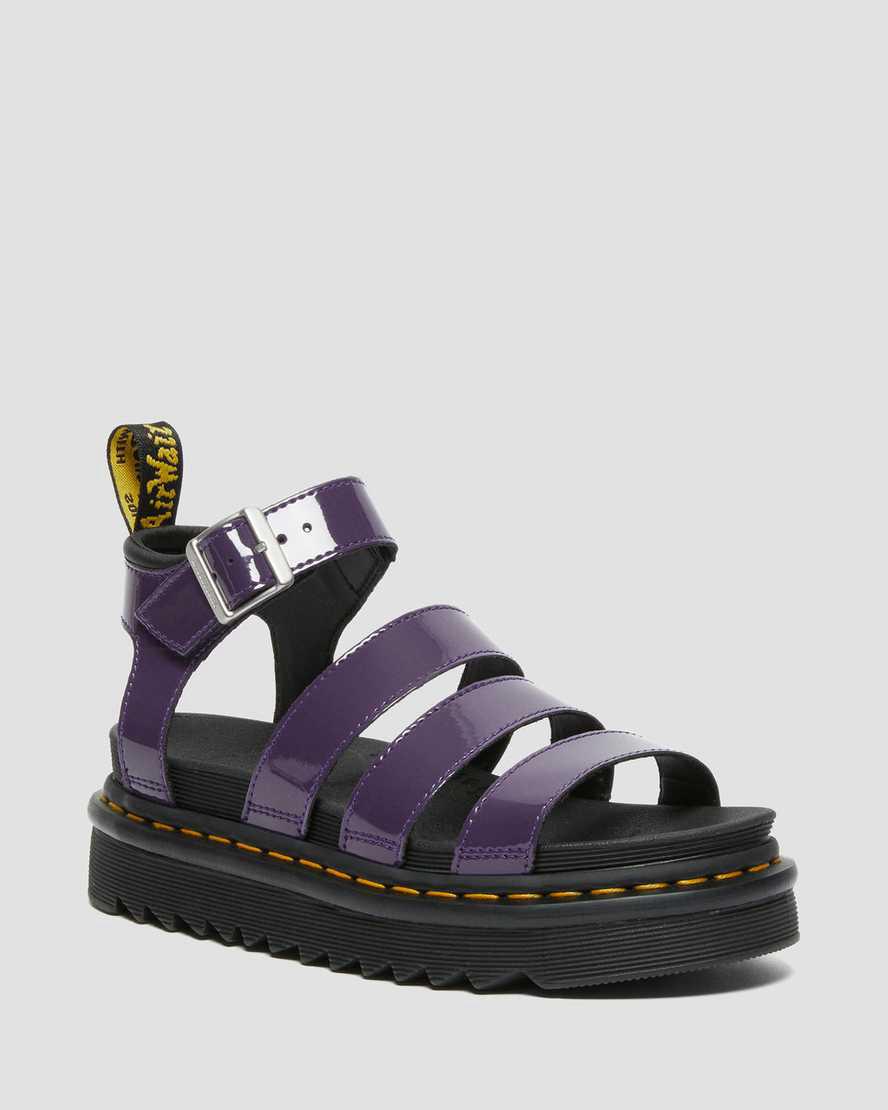 Dr Martens Blaire Rugan Deri Askılı Kadın Platform Sandalet Blackcurrant Lamper  Türkiye |  71952-ZLHD