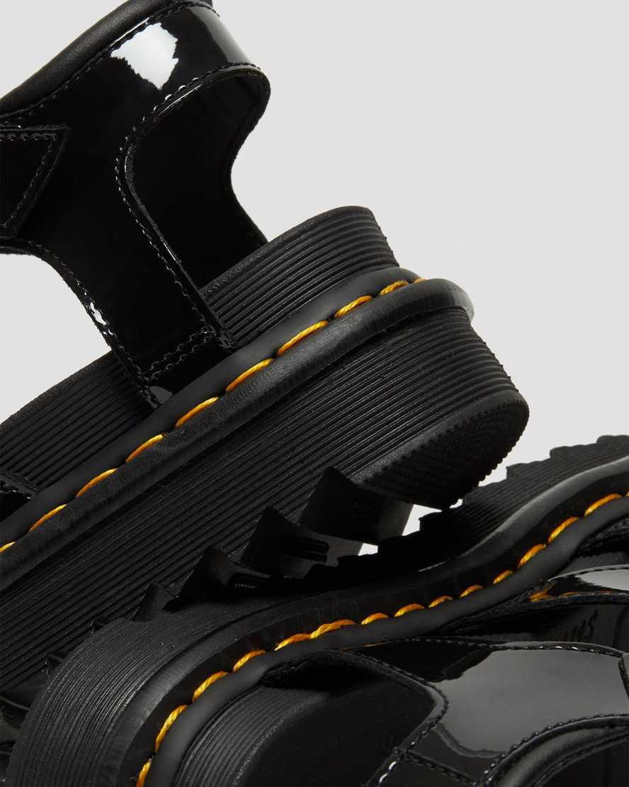 Dr Martens Blaire Rugan Deri Askılı Kadın Gladyatör Sandalet Siyah  Türkiye |  85032-TAVO