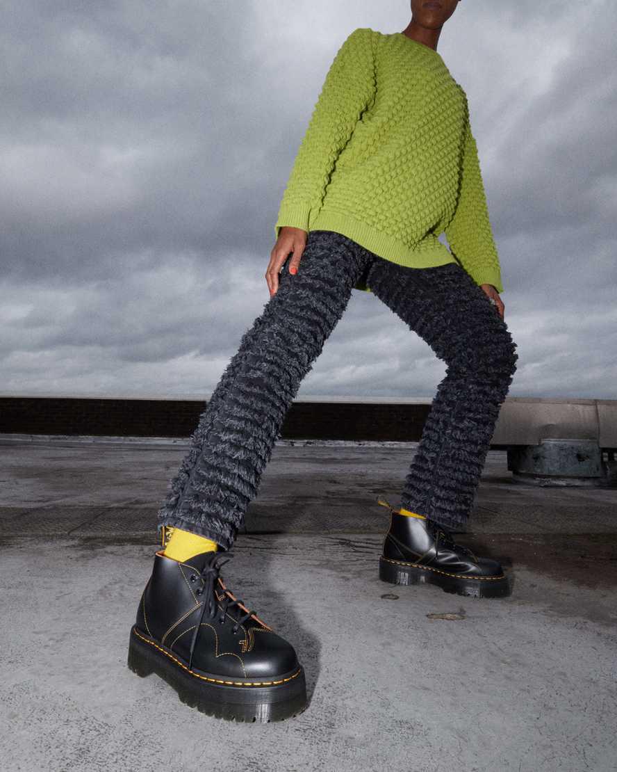 Dr Martens Church Platform Monkey Kadın Bilek Boy Bot Siyah  Türkiye |  95638-TMXA