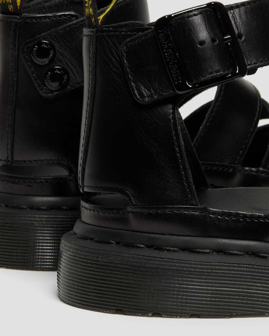 Dr Martens Clarissa II Deri Askılı Kadın Gladyatör Sandalet Siyah  Türkiye |  75089-WHKU
