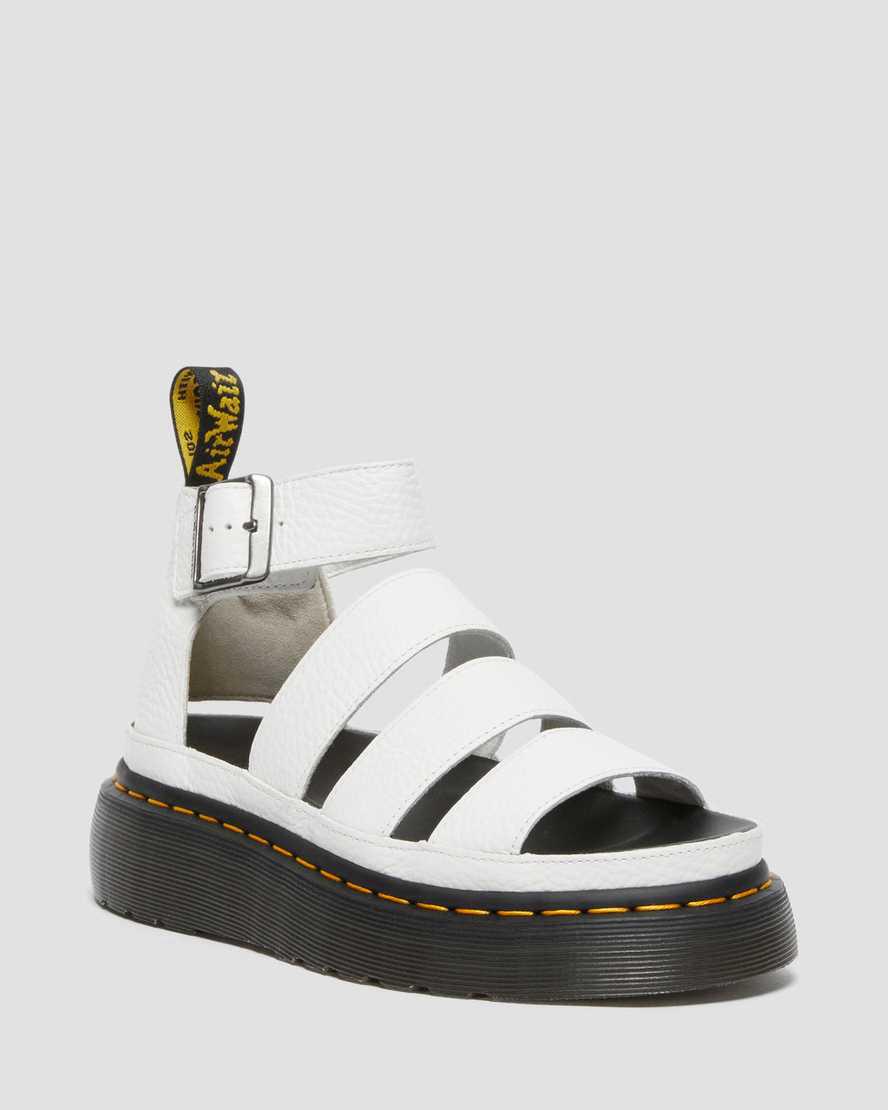 Dr Martens Clarissa II Deri Kadın Platform Sandalet Beyaz  Türkiye |  32681-IKUL
