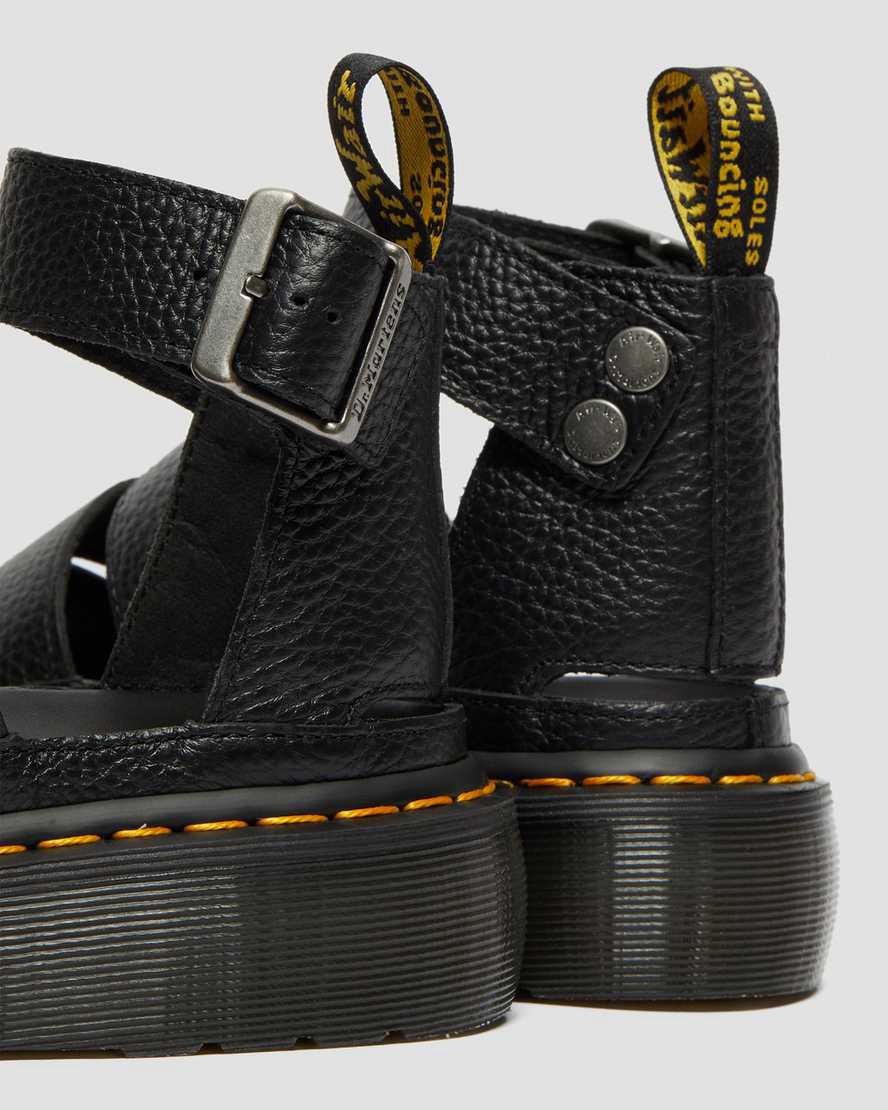 Dr Martens Clarissa II Deri Kadın Platform Sandalet Siyah  Türkiye |  38675-ZEYQ