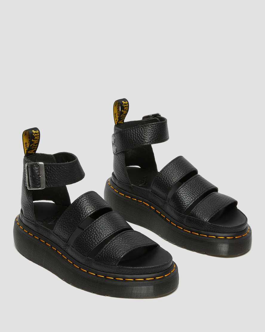 Dr Martens Clarissa II Deri Kadın Platform Sandalet Siyah  Türkiye |  38675-ZEYQ