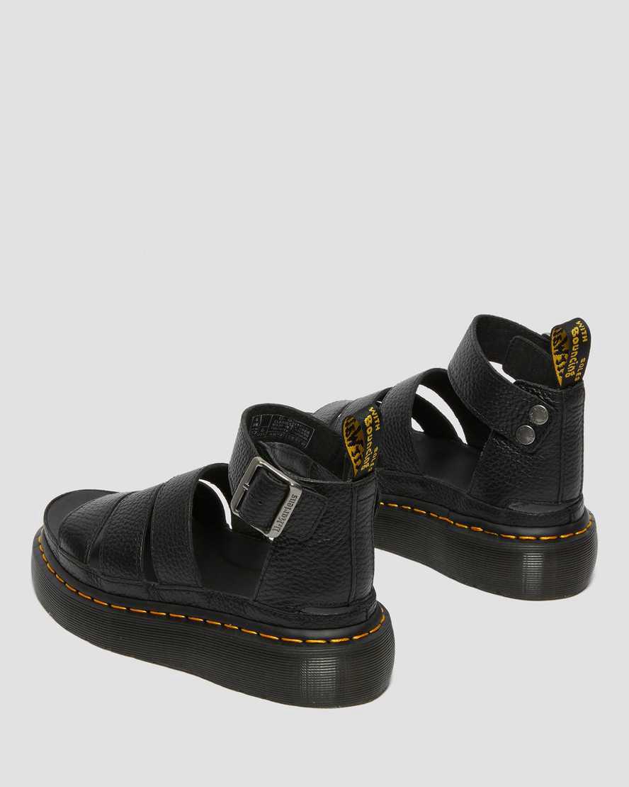Dr Martens Clarissa II Deri Kadın Platform Sandalet Siyah  Türkiye |  38675-ZEYQ