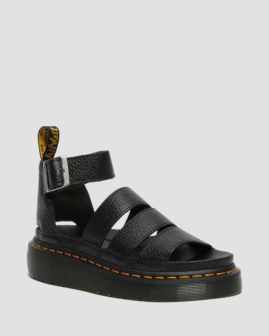 Dr Martens Clarissa II Deri Kadın Platform Sandalet Siyah  Türkiye |  38675-ZEYQ