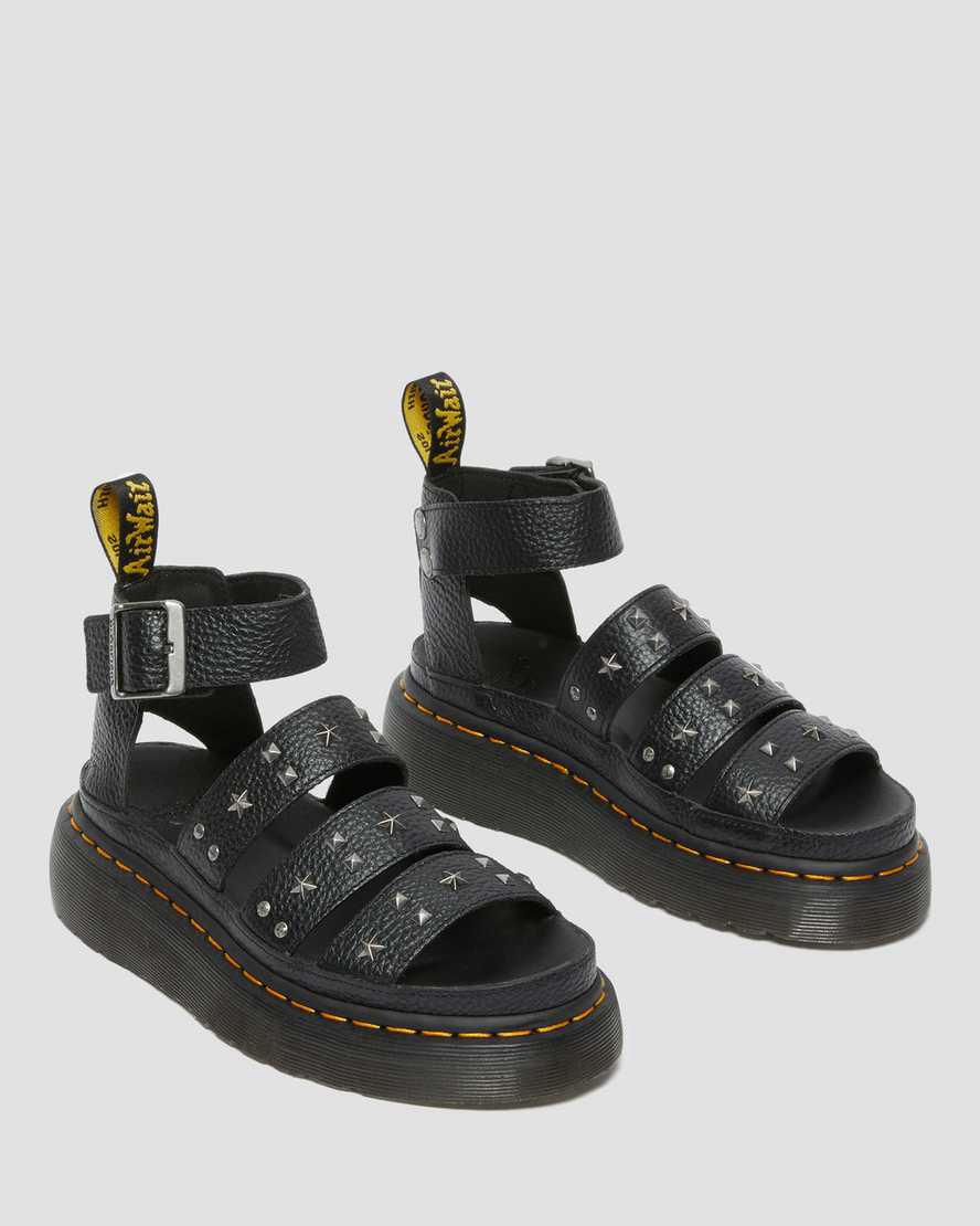 Dr Martens Clarissa Milled Nappa Askılı Kadın Platform Sandalet Siyah  Türkiye |  21675-YVJR