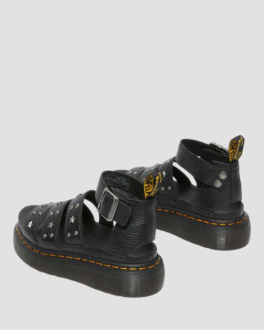 Dr Martens Clarissa Milled Nappa Askılı Kadın Platform Sandalet Siyah  Türkiye |  21675-YVJR