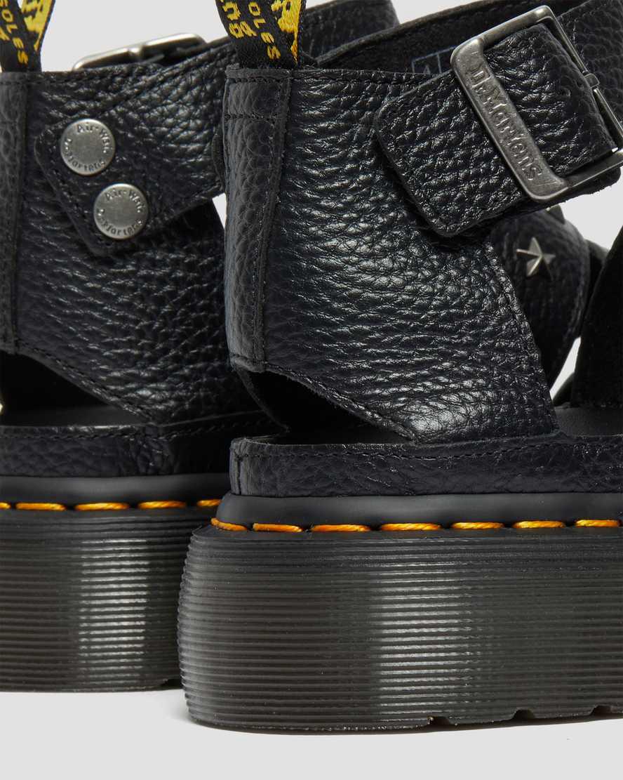 Dr Martens Clarissa Milled Nappa Askılı Kadın Platform Sandalet Siyah  Türkiye |  21675-YVJR