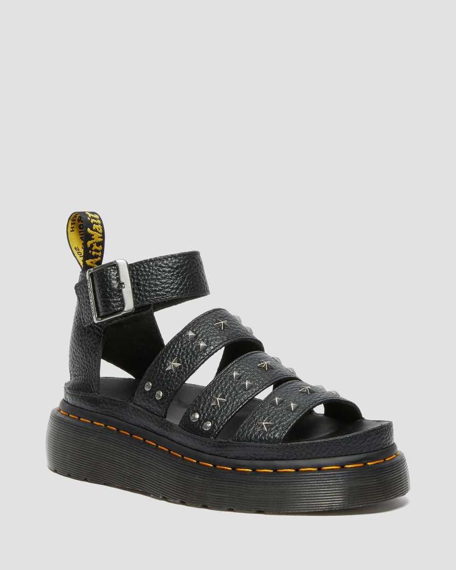 Dr Martens Clarissa Milled Nappa Askılı Kadın Platform Sandalet Siyah  Türkiye |  21675-YVJR