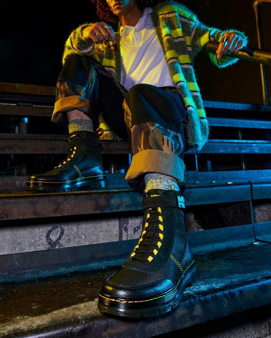 Dr Martens Combs Tech Milled Nappa & Süet Erkek Bilek Boy Bot Siyah  Türkiye |  09742-LMQC