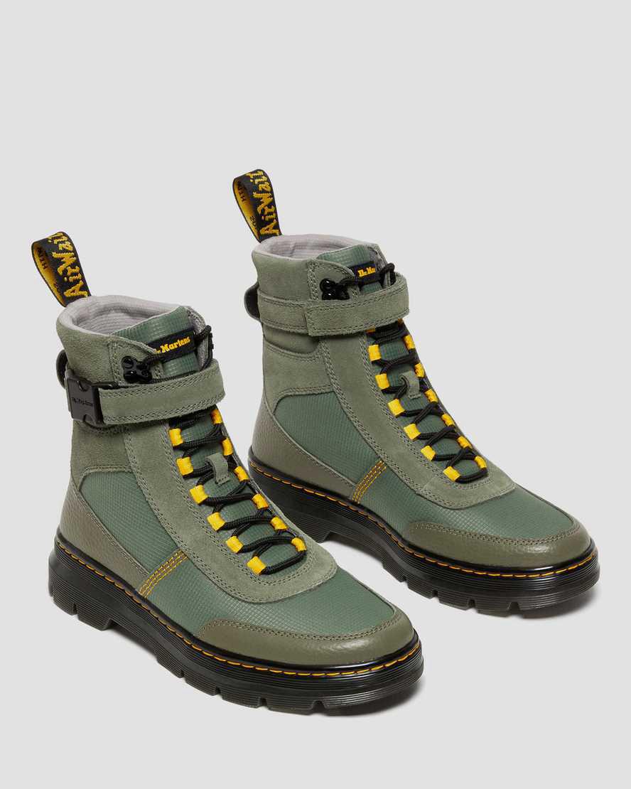Dr Martens Combs Tech Milled Nappa & Süet Erkek Bilek Boy Bot Haki Yeşil  Türkiye |  34905-GWBJ