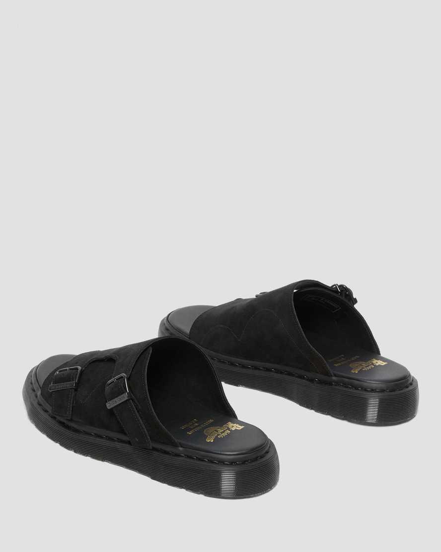 Dr Martens Dayne Made in England Süet Erkek Terlik Siyah  Türkiye |  16942-RUMI