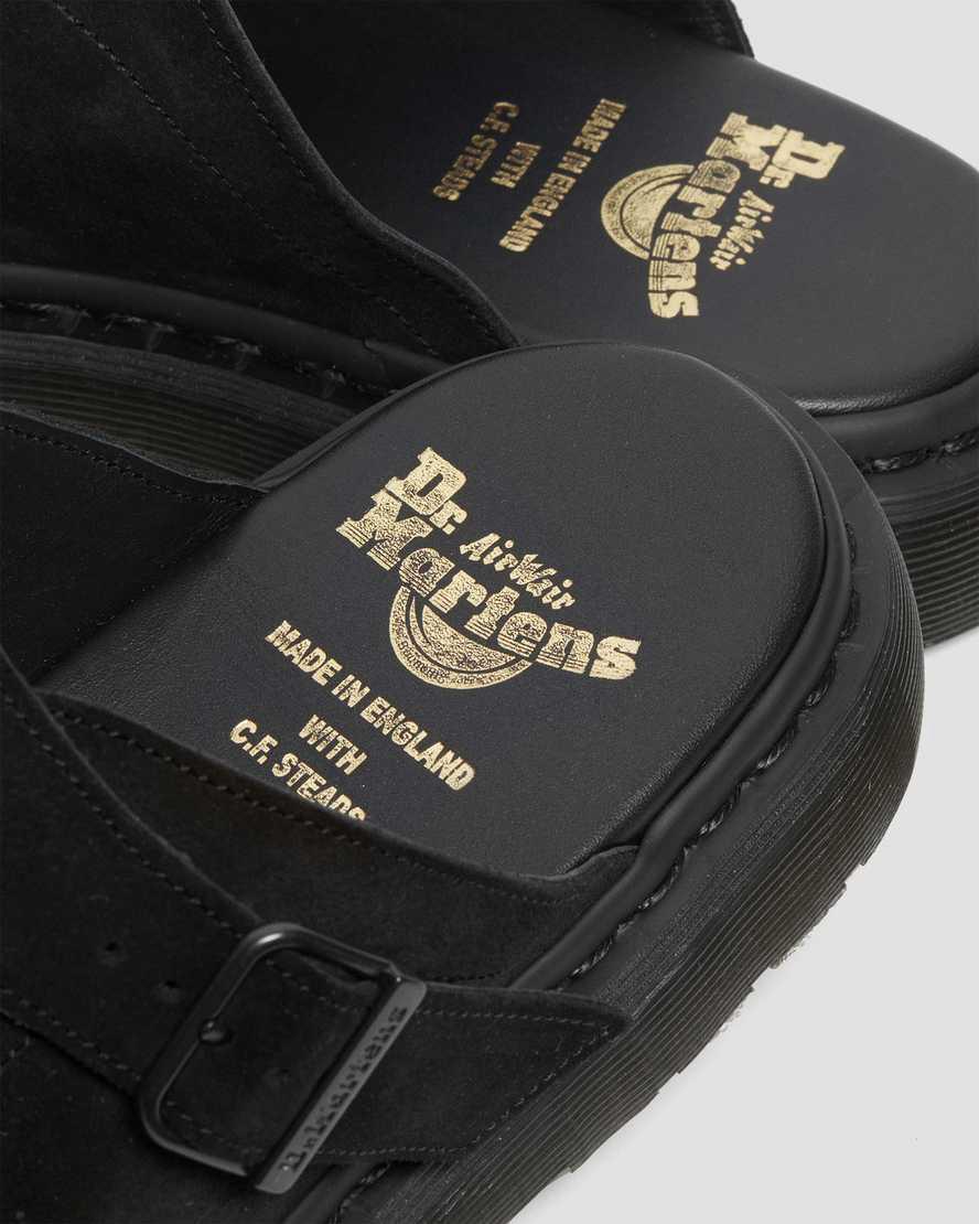 Dr Martens Dayne Made in England Süet Erkek Terlik Siyah  Türkiye |  16942-RUMI