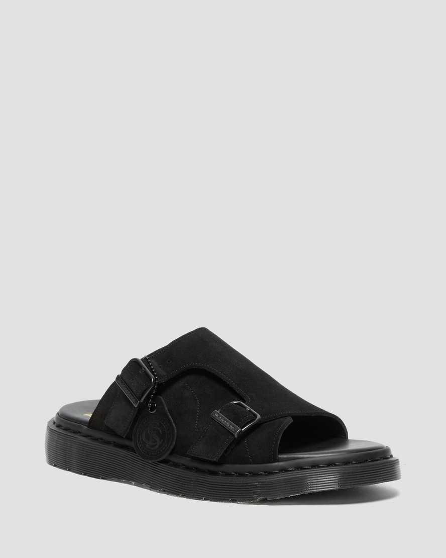 Dr Martens Dayne Made in England Süet Erkek Terlik Siyah  Türkiye |  16942-RUMI