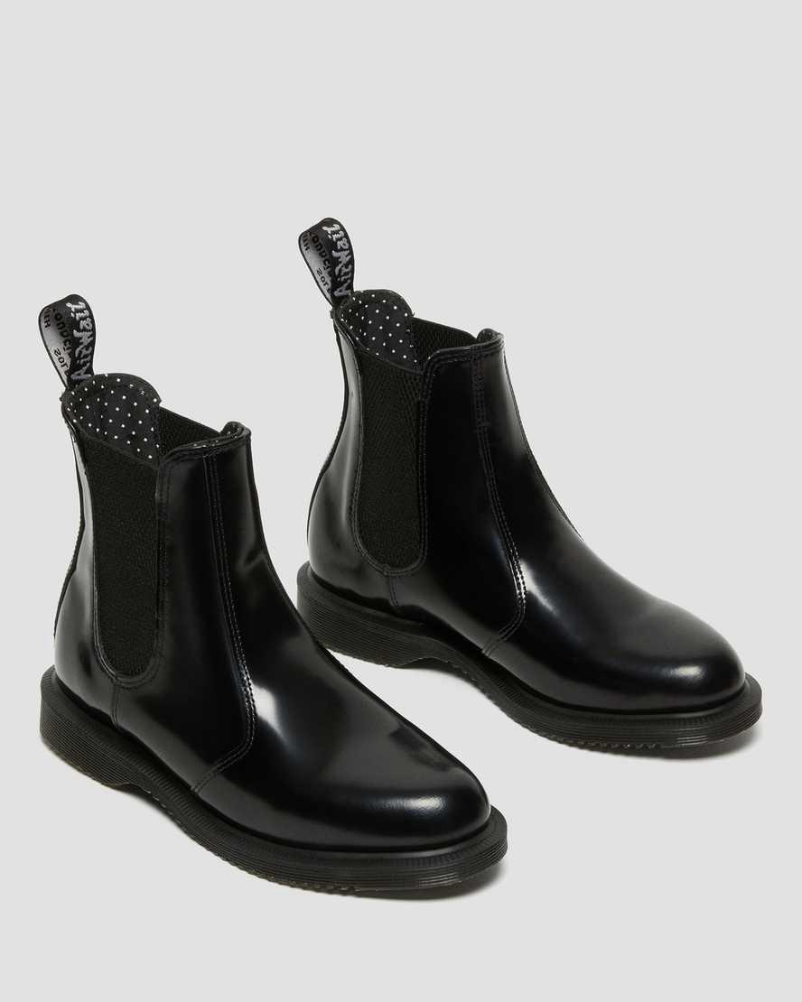Dr Martens Flora Smooth Deri Kadın Chelsea Bot Siyah  Türkiye |  58269-SWXL