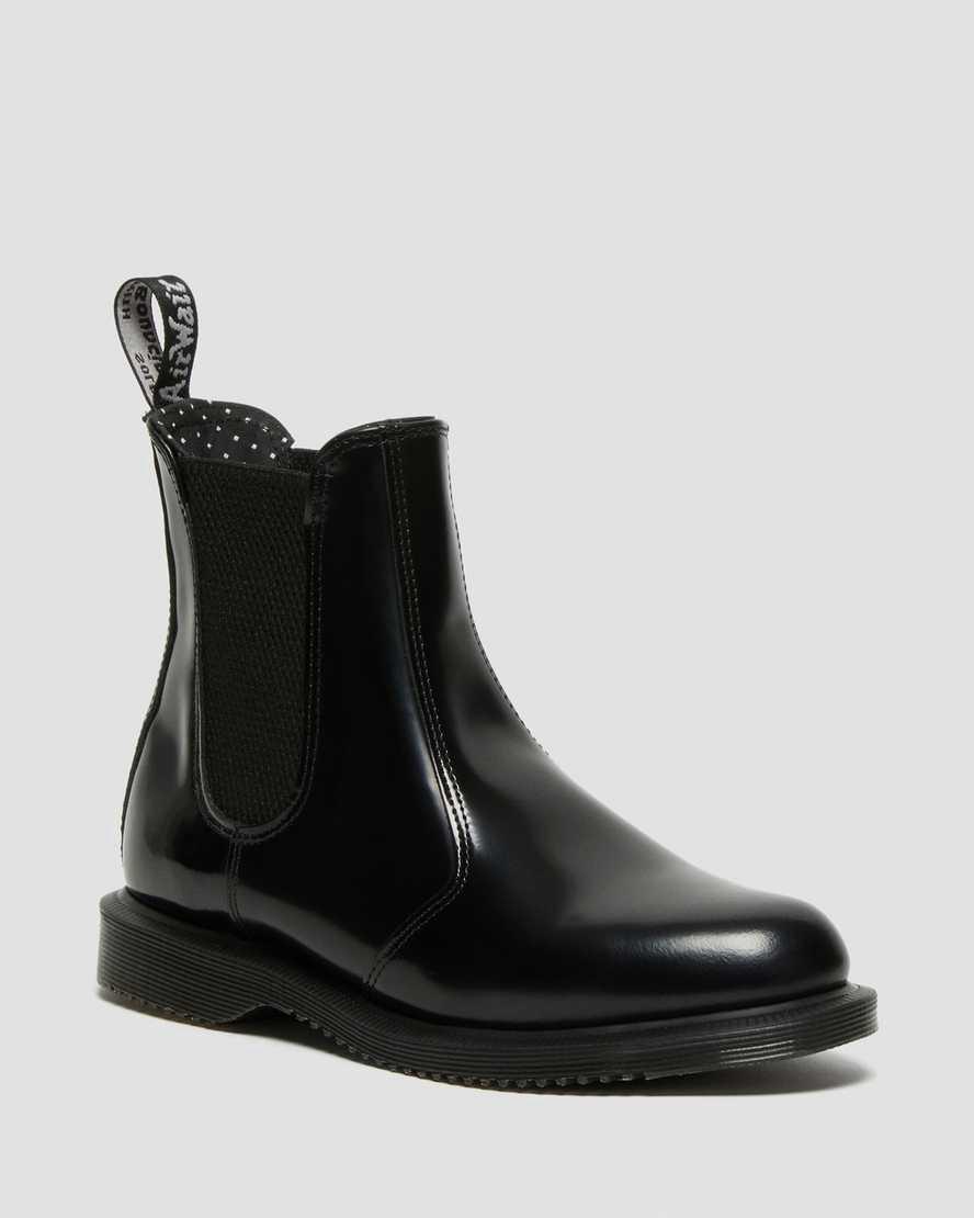 Dr Martens Flora Smooth Deri Kadın Chelsea Bot Siyah  Türkiye |  58269-SWXL