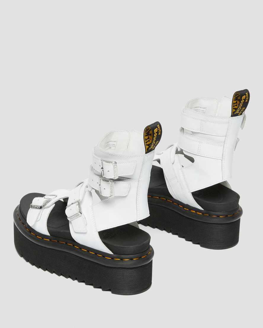 Dr Martens Giavanna Deri Gladiator Kadın Platform Sandalet Beyaz  Türkiye |  49125-RBSI