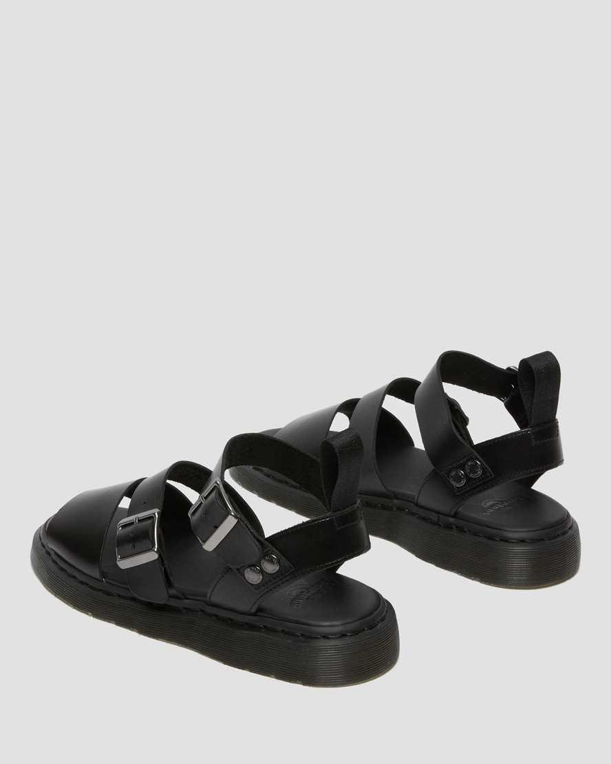 Dr Martens Gryphon Brando Deri Kadın Gladyatör Sandalet Siyah  Türkiye |  67534-ZWFB