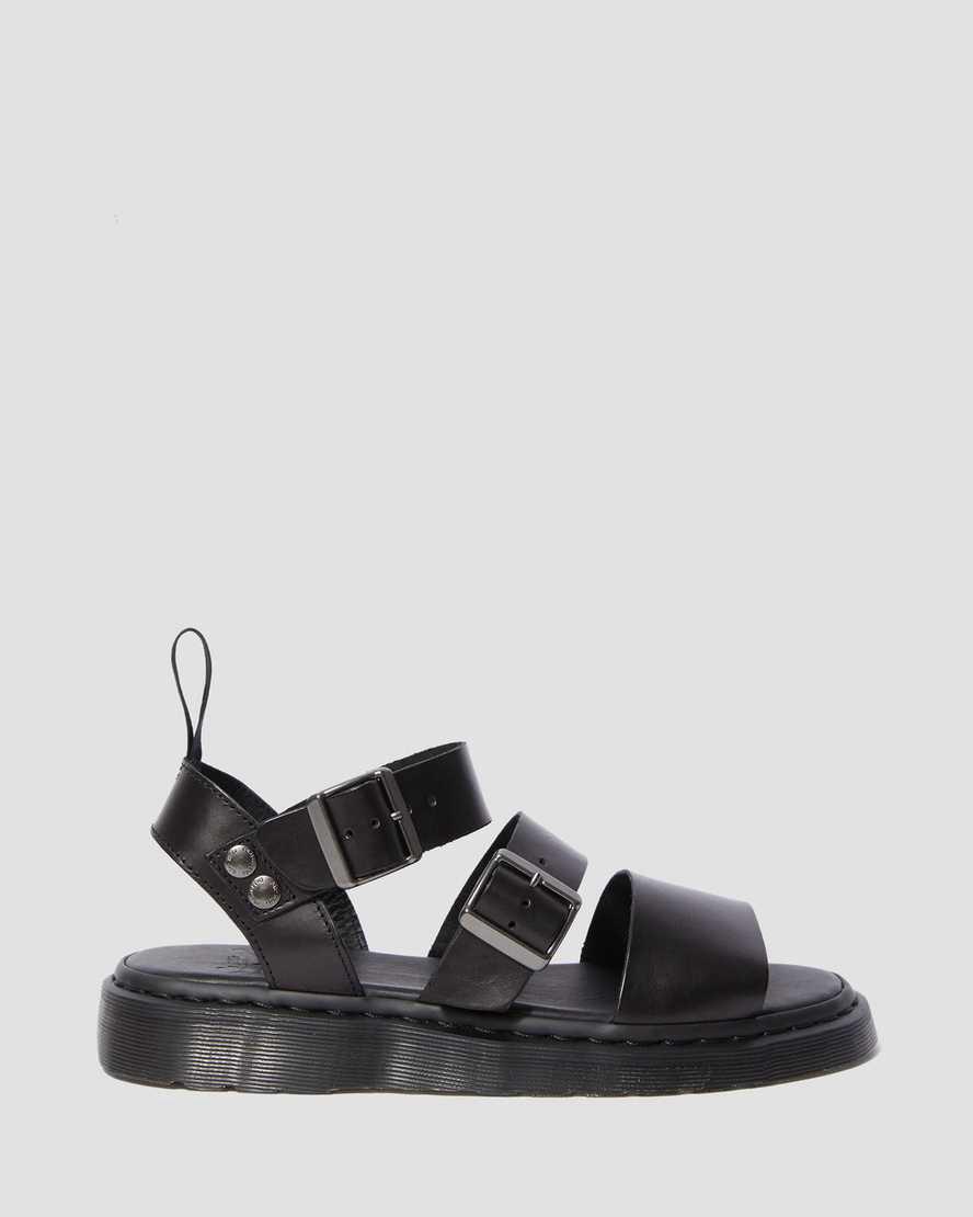 Dr Martens Gryphon Brando Deri Kadın Gladyatör Sandalet Siyah  Türkiye |  67534-ZWFB