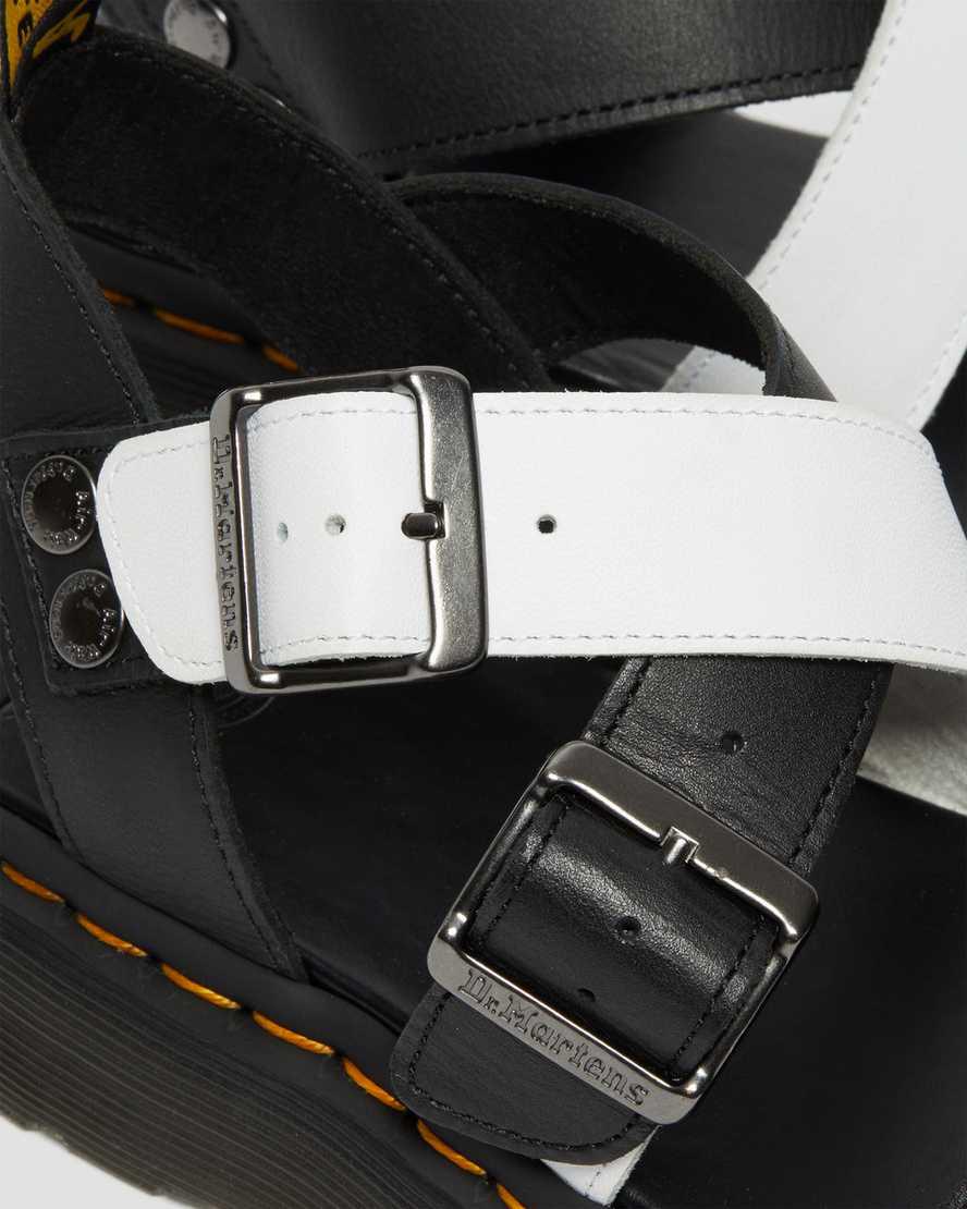 Dr Martens Gryphon Contrast Deri Askılı Erkek Sandalet Siyah Beyaz  Türkiye |  12834-NSLI
