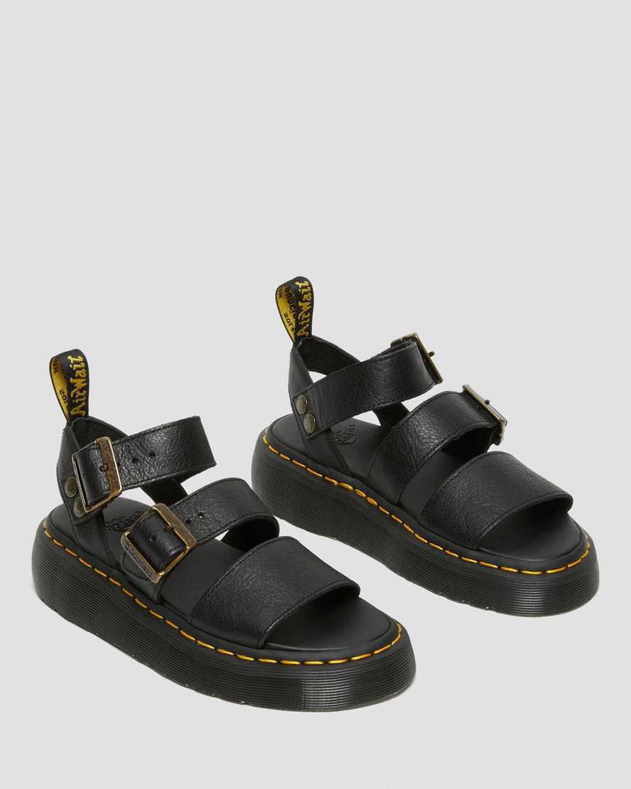 Dr Martens Gryphon Platform Kadın Gladyatör Sandalet Siyah  Türkiye |  92315-SNLW
