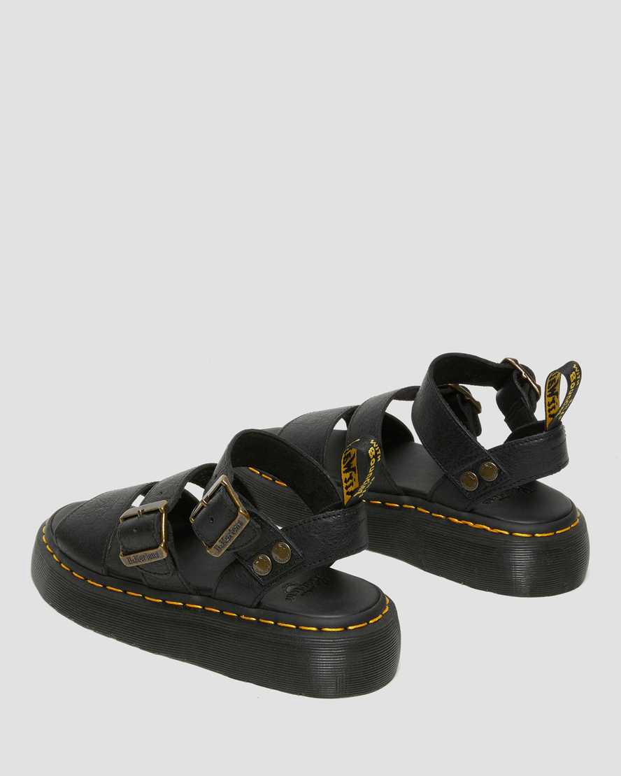 Dr Martens Gryphon Platform Kadın Gladyatör Sandalet Siyah  Türkiye |  92315-SNLW