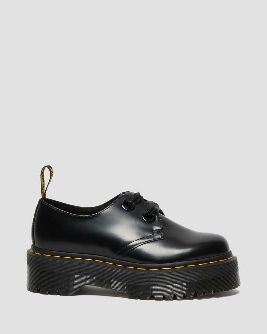Dr Martens Holly Deri Kadın Platform Ayakkabı Siyah  Türkiye |  03516-LGQE