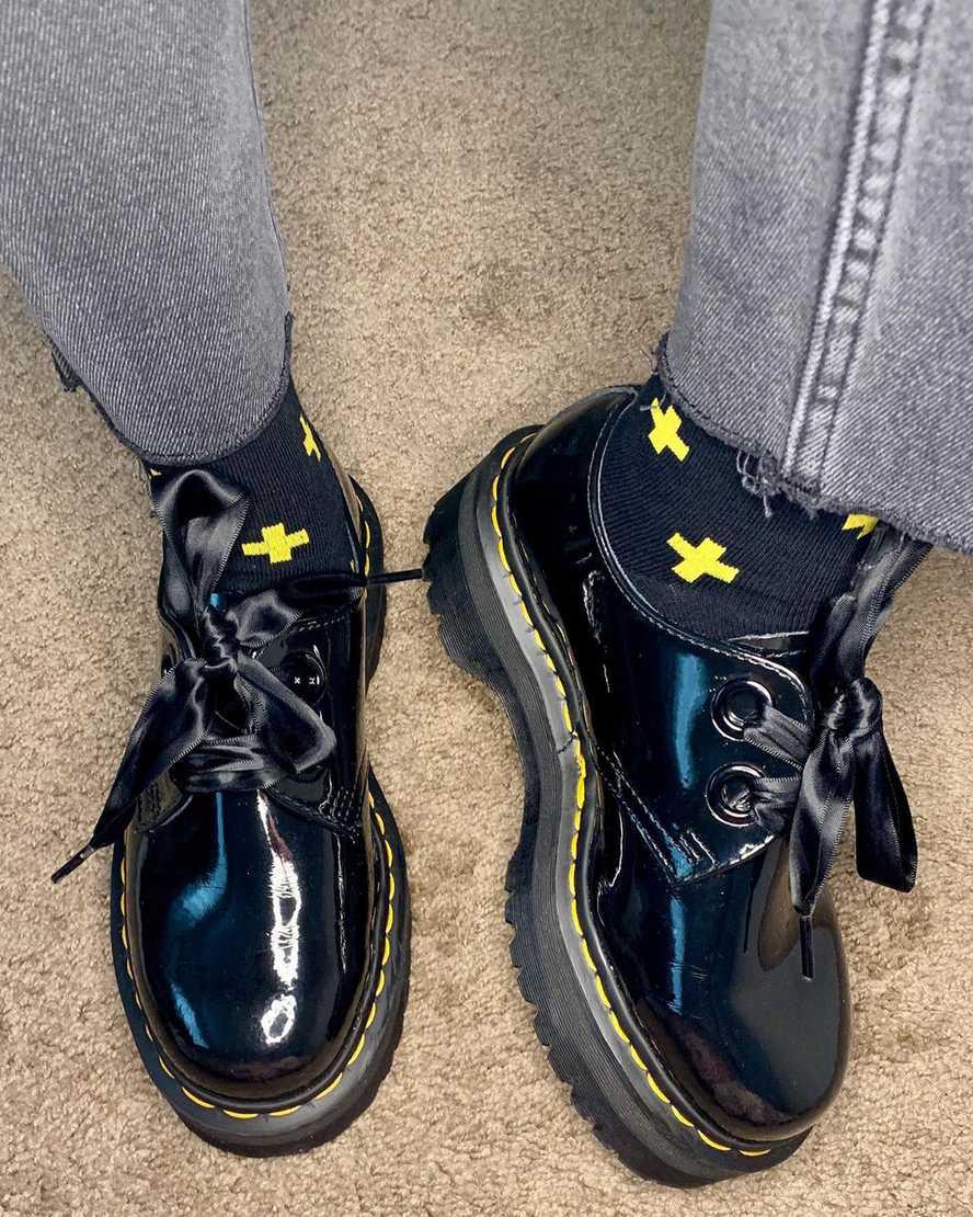 Dr Martens Holly Deri Platform Kadın Oxford Ayakkabı Siyah  Türkiye |  26837-KQDF