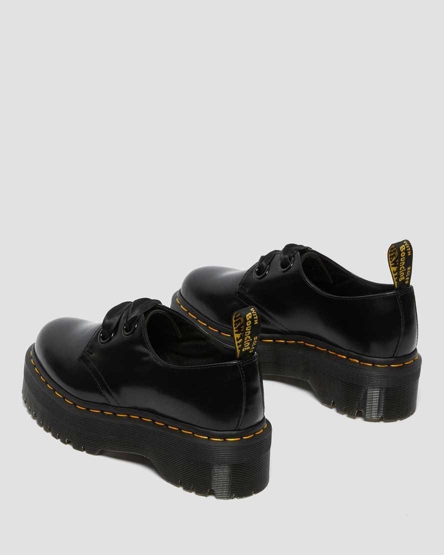 Dr Martens Holly Deri Platform Kadın Oxford Ayakkabı Siyah  Türkiye |  26837-KQDF