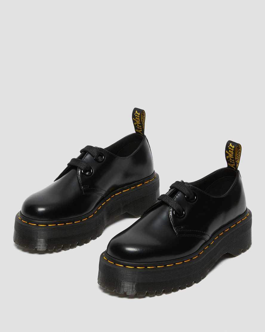 Dr Martens Holly Deri Platform Kadın Oxford Ayakkabı Siyah  Türkiye |  26837-KQDF