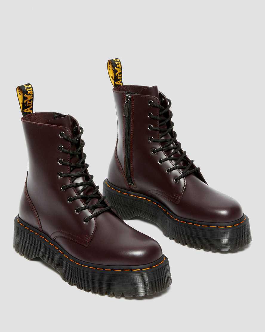 Dr Martens Jadon Boot Smooth Deri Kadın Kalın Taban Bot Bordo  Türkiye |  13027-OTWJ
