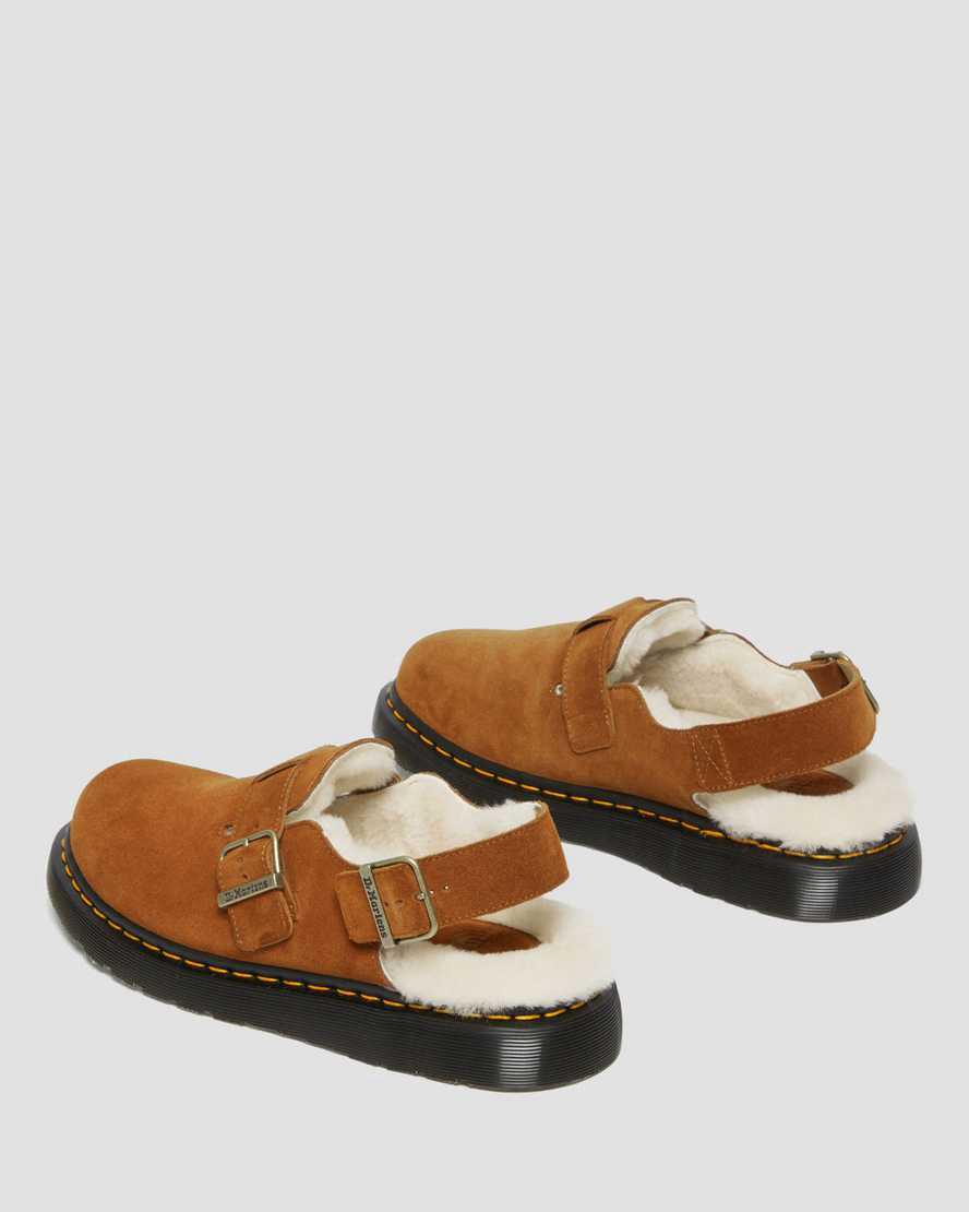 Dr Martens Jorge Made in England Shearling Arkası Açık Mule Erkek Terlik Kahverengi  Türkiye |  83094-FGAQ