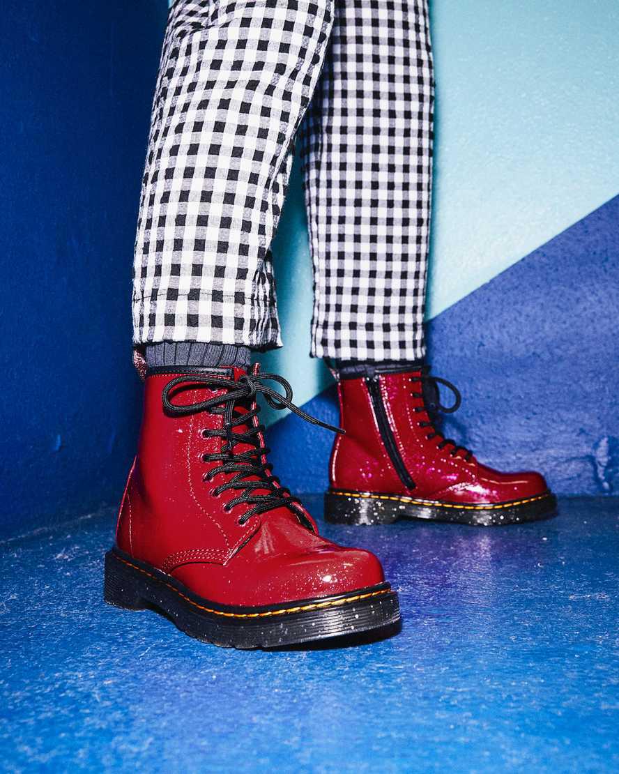 Dr Martens Junior 1460 Glitter Çocuk Bağcıklı Bot Kırmızı  Türkiye |  10964-USLP