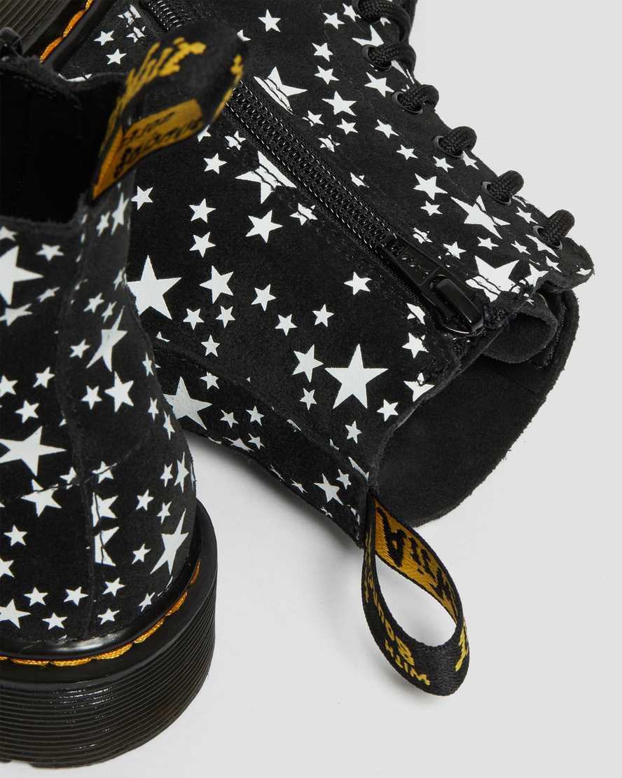 Dr Martens Junior 1460 Pascal Star Süet Çocuk Bağcıklı Bot Black/White  Türkiye |  41839-CYVF