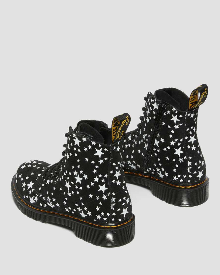 Dr Martens Junior 1460 Pascal Star Süet Çocuk Bağcıklı Bot Black/White  Türkiye |  41839-CYVF