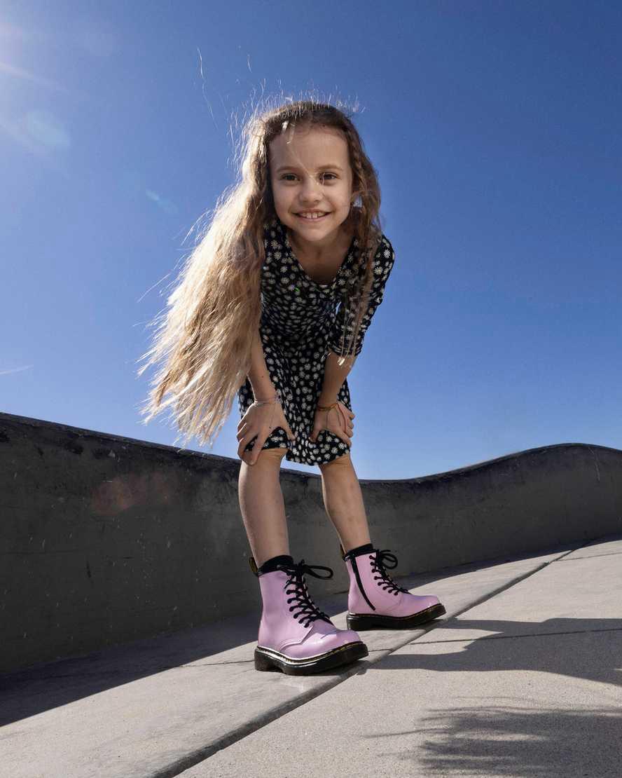 Dr Martens Junior 1460 Rugan Deri Çocuk Bağcıklı Bot Pembe  Türkiye |  32497-ZDGX