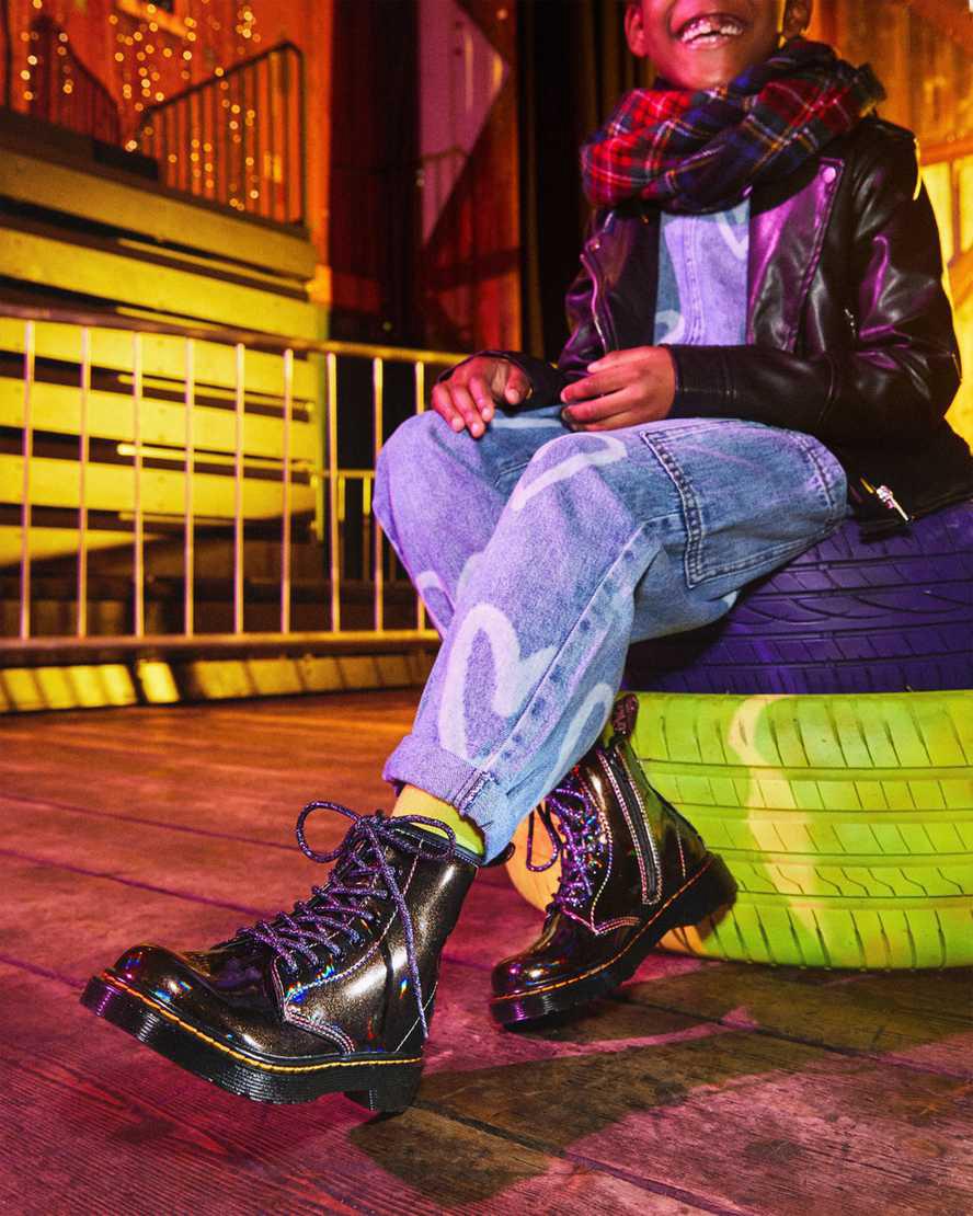 Dr Martens Junior 1460 Sparkle Rays Çocuk Bağcıklı Bot Siyah  Türkiye |  29130-KICY