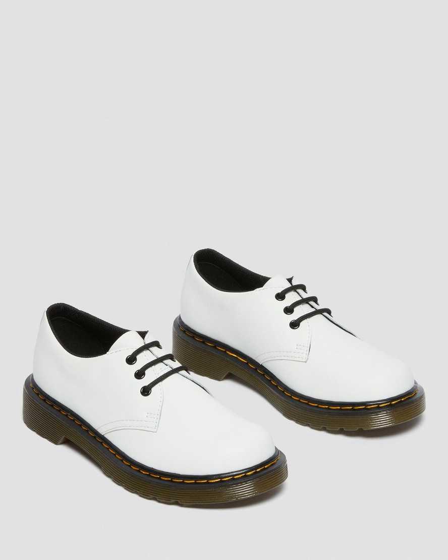 Dr Martens Junior 1461 Deri Shoes Çocuk Bağcıklı Bot Beyaz  Türkiye |  62758-DRPE