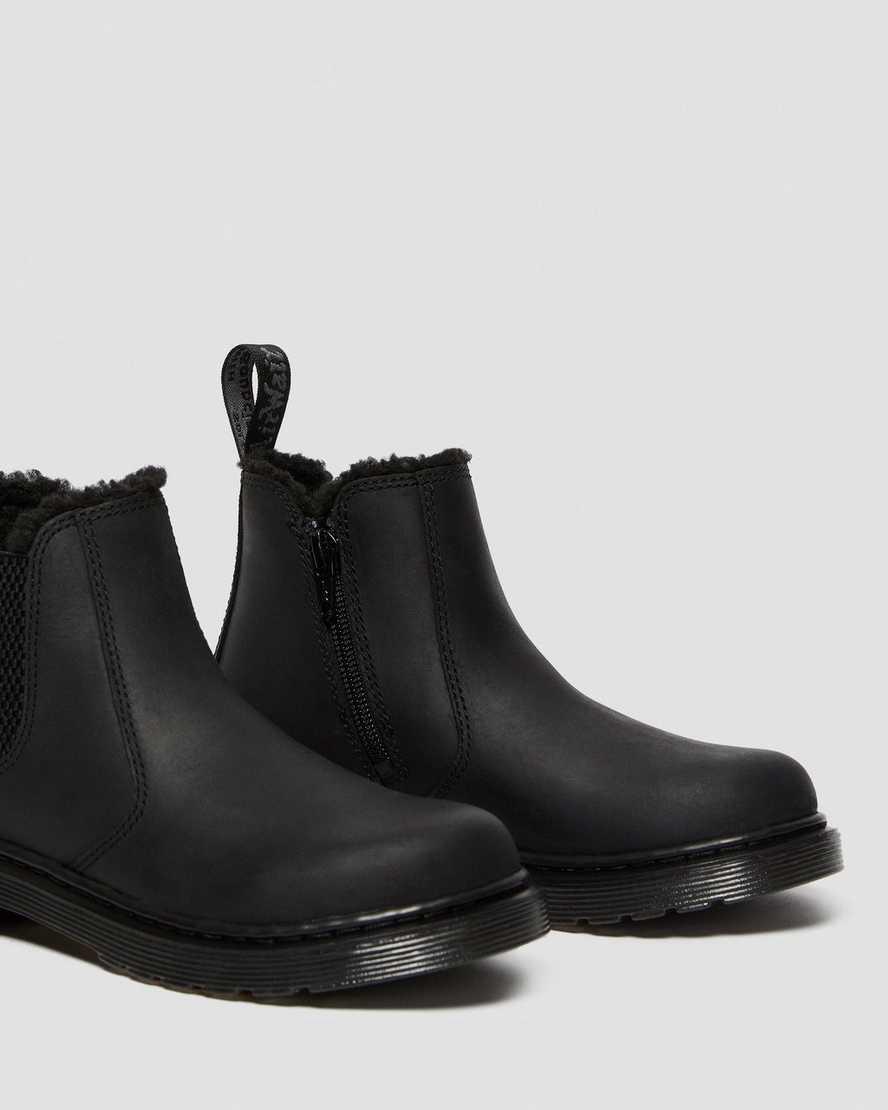 Dr Martens Junior 2976 Faux Fur Astar Çocuk Chelsea Bot Siyah  Türkiye |  17089-AMBN