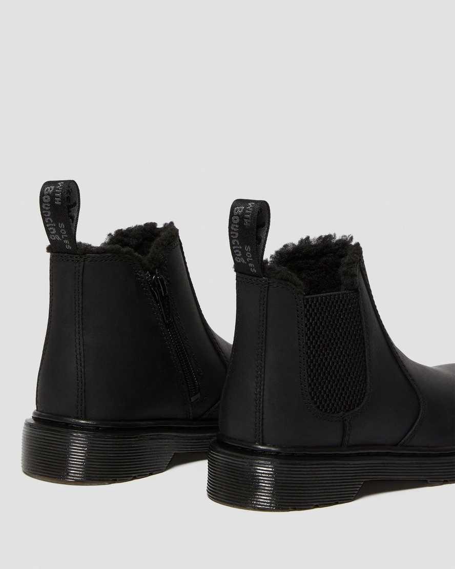 Dr Martens Junior 2976 Faux Fur Astar Çocuk Chelsea Bot Siyah  Türkiye |  17089-AMBN