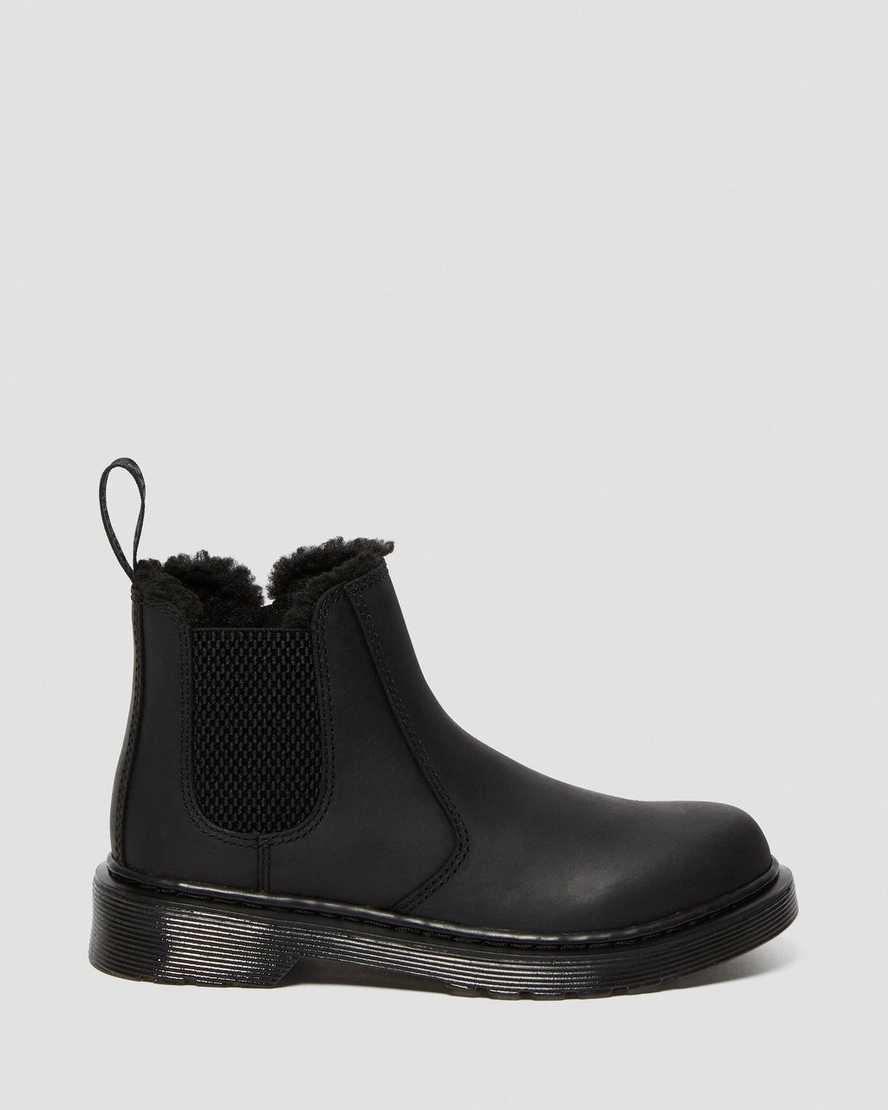 Dr Martens Junior 2976 Faux Fur Astar Çocuk Chelsea Bot Siyah  Türkiye |  17089-AMBN