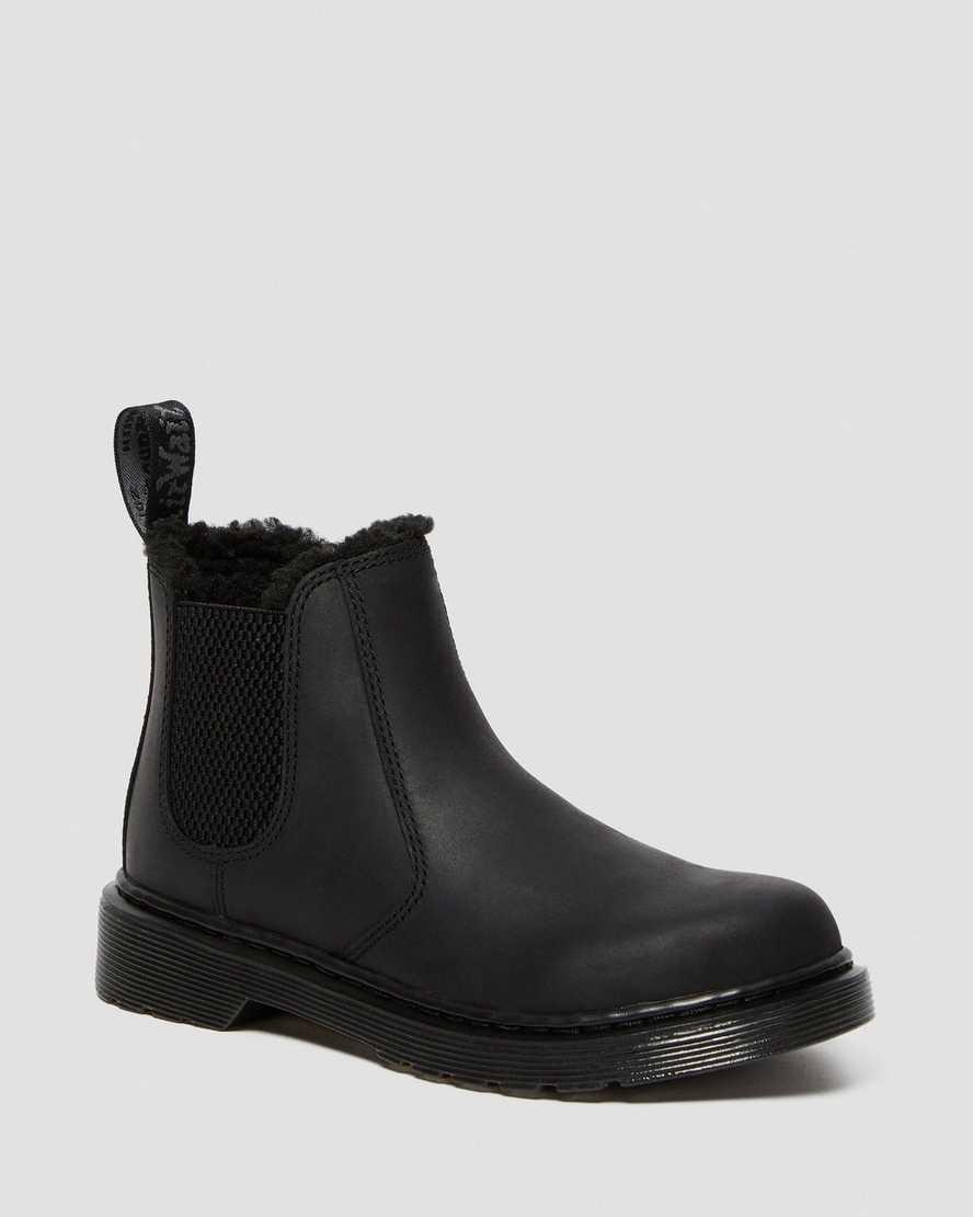 Dr Martens Junior 2976 Faux Fur Astar Çocuk Chelsea Bot Siyah  Türkiye |  17089-AMBN