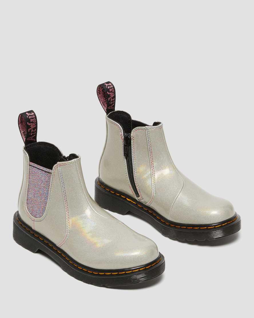 Dr Martens Junior 2976 Sparkle Rays Çocuk Chelsea Bot Gümüş  Türkiye |  82567-ISOC